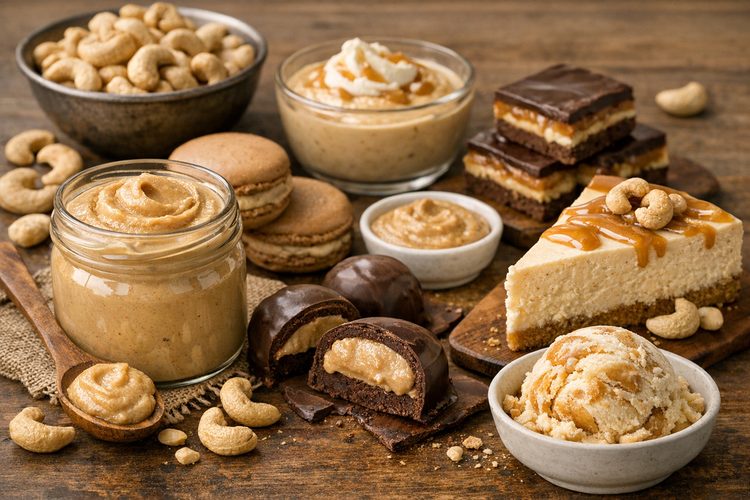 Illustrated placeholder for article titled Cashew Butter for Dessert Fillings and Creamy Textures