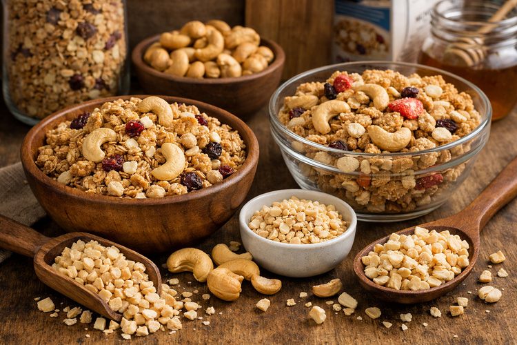 Illustrated placeholder for article titled Cashews in Granola and Cereal Applications