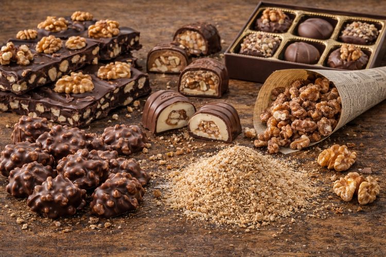 Illustrated placeholder for article titled Walnuts in Confectionery: Choosing Color, Cut and Roast Style